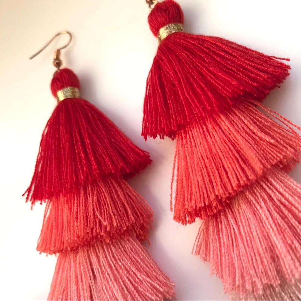 “Mi Amor” Fringe Tassel Layered Statement Earrings